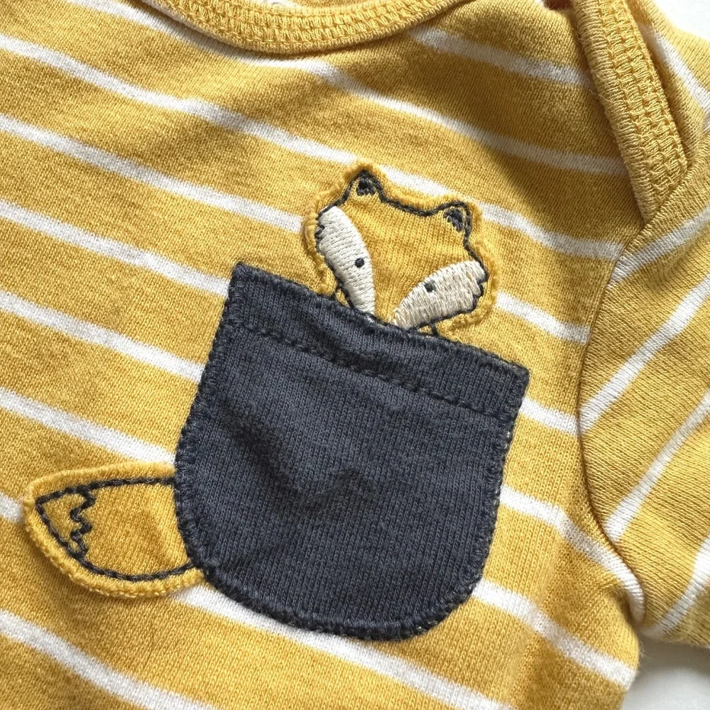 Carter's Baby Boy 3 Piece Matching Set Fall Fox Yellow Navy Size 3M